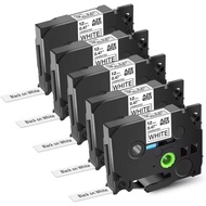 5 Pek Serasi dengan Pita Gantian Brother 12mm (0.47") – Pita TZ Berlapis, Serasi dengan PT-D220/D210