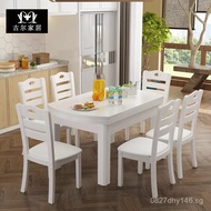 Folding Small Apartment Telescopic Oak Factory Direct Sale4Dining Table Set for Home Use Solid Wood6
