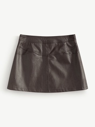 Chân Váy Nữ Pu Form Straight - Routine 10F25SKIW014