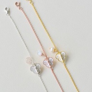 泰國Dok Rak皇冠花琺瑯手鍊 925純銀/玫瑰金/18K金 粉晶/月光石