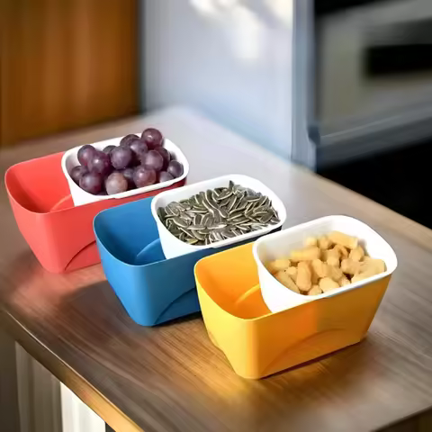 Home Lazy Double layer Snack Box, Melon Seed Box, Living Room Snack Dried Fruit Plate, Creative Doub