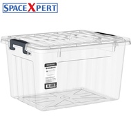 SPACEXPERT 塑料收纳箱 24L透明单只 衣物整理箱口罩收纳箱儿童玩具收纳盒