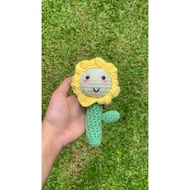 GANTUNGAN Cute crochet flower key chain crochet daisy flower crochet sunflower keychain