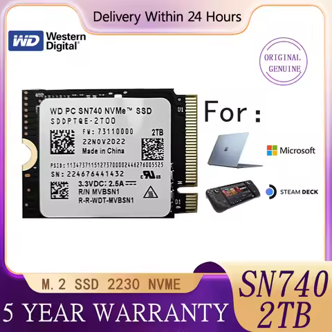 Western Digital WD SN740 M.2 2230 SSD 2TB 1TB 256GB NVMe PCIe Gen4 x4 For Microsoft Surface Pro X La