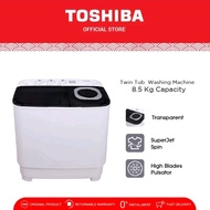 Toshiba Mesin Cuci 2 Tabung VH-H95MN (WR) 8.5 Kg Low Watt 