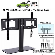 【SG Local】TV Stand Universal Base For 26-70 inch LCD LED Screen Height Adjustable Monitor Desk Bracket With Tempered