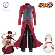 Gaara Cosplay Costume Anime Naruto Ninja Uniform For Men Gaara Outfit Set Gourd Bag Prop Halloween