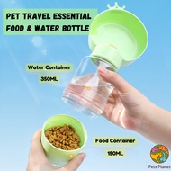 Pet Drinking Bottle | Dog Cat Travel Portable Water with Food Cup | Cute Cat Dog Feeder Leakproof Bo