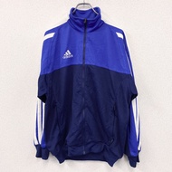 90年代古著adidas復古運動外套/球衣，藍色，L碼