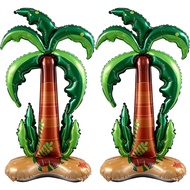 2Pcs Palm Tree Balloons, 59 Inch Large Standing Inflatable Palm Tree Foil Balloon, Green Mylar Cocon