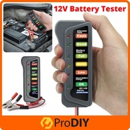 12V Battery Voltage Tester Mini Digital Auto Checker Alternator 6 LED Display Motorcycle Diagnostic 