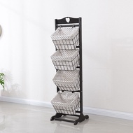 Household snack storage rack living room storage rack bedroom rattan storage basket newspaper rack s