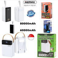 [SG Local Stock] REMAX RPP-566 Powerbank 22.5W 80000mAh PD20W RPP-565 Power Bank 60000mAh Large capa
