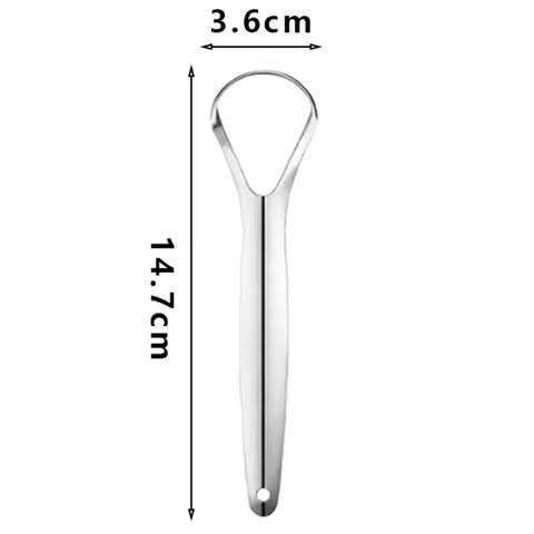 Portable Stainless Steel Tongue Scraper Silver Removing Bad Breath Tongue Scraping Brush Oral Cleane