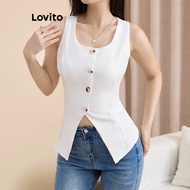 Elegant Plain Button Tank Top for Women L109MD511