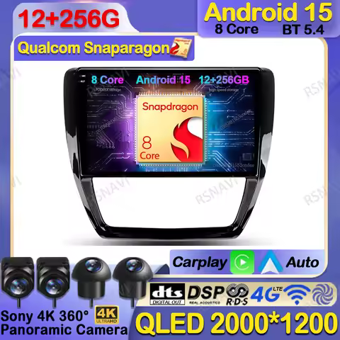 Car Radio Android 15 For VW Volkswagen Jetta 6 MK6 Dacia Duster But Pluk Tesla Model Y Accessories M