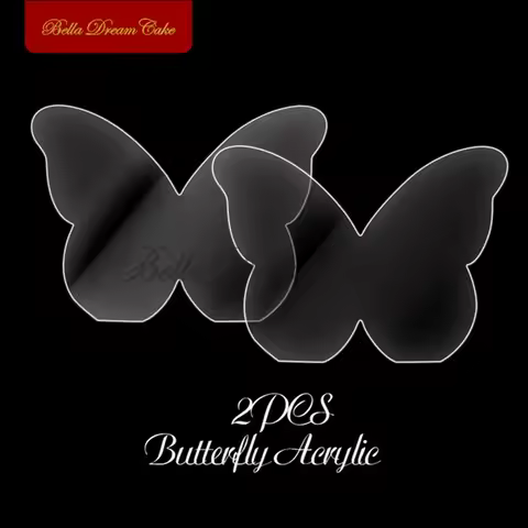 2pcs/set Butterfly Shape Clear Acrylic Cake Discs Wedding Cake Board DIY Cream Edge Smoothing Tray C