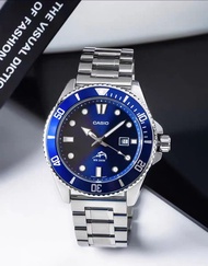 COM Shop/（100%ของแท้）Casio นาฬิกาข้อมือผู้ชาย สายสแตนเลสหน้าปัดดำ คาสิโอ นาฬิกาแฟชั่นผู้ชาย รุ่น MDV