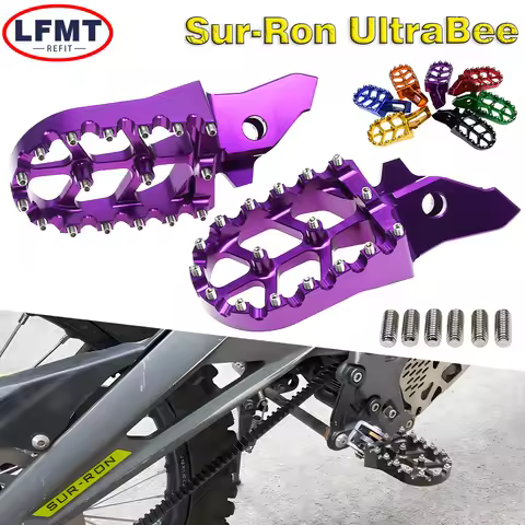 For Surron Ultra Bee Sur-ron UB Wide Footpegs Foot Pegs Rests Electric Dirt Bike Pedals Aluminium Al