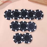 (Takashitree) 10 Pcs ABS Plastic   Casino Texas Hold'em  Metal Coins 11.5g   Game Chip Set Accessori