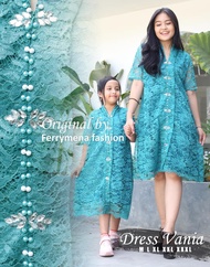 Terbaru 2024 Dress Paskah Couple Vania Busui Ibu Anak Perempuan 1 - 8 Tahun Bahan Brokat Kondangan