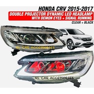 Honda CRV 2015 2016 2017 front LED projector headlamp headlight head lamp drl welcome light signal bodykit body kit