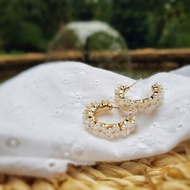 S925 Earring/Fairy petals flower huggie hoop earring