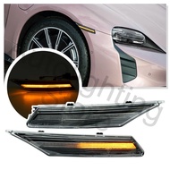 2pcs LED Dynamic Front Side Marker Light Turn Signal Lamp For 2020 2021 2022+ Porsche Taycan Sedan A