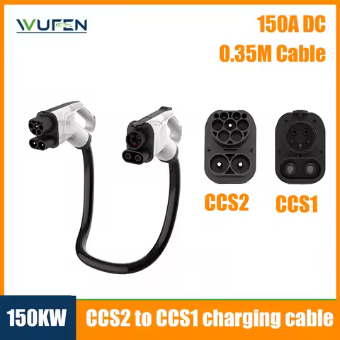 WUFEN CCS2 to CCS1 Combo Charging Cable 150A with 0.35M Cable CCS Combo 2 to CCS Combo 1 Electric Ve