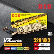D.I.D โซ่ ดี.ไอ.ดี PRO STREET รุ่น VX-SERIES 520 VX3 สีทอง มีโอริง X-RING [ DID 520-120 VX3 ]