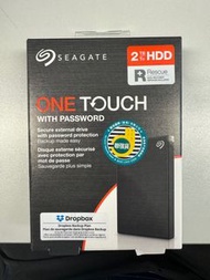 全新 1 Seagate One Touch W/ PW 2TB BK(2TB 攜帶式)(全新有收據)