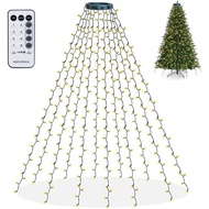 Bright Christmas Tree Lights, 448 LED Waterfall Tree Topper Lights with Remote & 8 Lighting Modes, 8