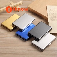 I know RFID Credit Card Holder Protector Metal Credit Card Wallet Business Card Holder for Men Women