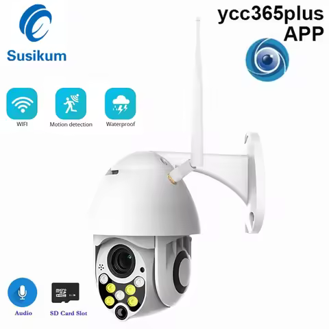 YCC365 Plus WIFI Camera Wireless Outdoor IP Security Protection Two Way Audio 1080P PTZ Tilt Speed D