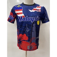 READY STOCK Baju jersi Malaysia lengan pendek size S - XXL Malaysia jersey material Microfiber