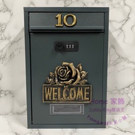 [Grocery King] Letter Box Brush Gold W Rose Combination Lock Including House Number Supermarket Pick