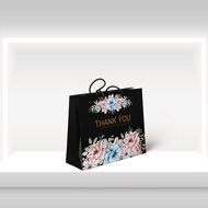 HITAM Black Flower PAPER BAG - CUSTOM PAPER BAG