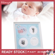 Henye Rengue Baby Handprint Footprint Kit Newborn Memory Keepsake 11.4x11.4x0.7 Inch Includes Photo 