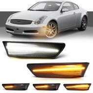 2Pcs LED dynamic turn signal light side marker light for G35 2D Coupe Nissan Skyline 350GT 2003-2007
