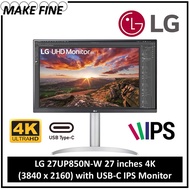 LG 27UP850N-W 27 inches 4K  (3840 x 2160) with USB-C IPS Monitor 27UP850N