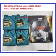 PERODUA ATF D3 (4 btls)+(35303-87408) AUTO FILTER SET KEMBARA OLD