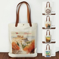 Canvas Totebag By Athena Greek Souvenir Canvas Bag Athens Greece