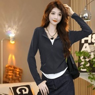 Slim-fit Long Sleeve Fashion Shirt - Two-Piece Design with Stitch Detail | Autumn Wear | TUW5
