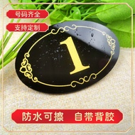 Acrylic Waterproof Number Plate Hotel Table Number Plate Restaurant Number Sticker Table Number Stic