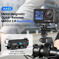 For DJI OSM0 360/Action 5 Pro/4/3 metal quick release one key lock magnetic quick release camera acc