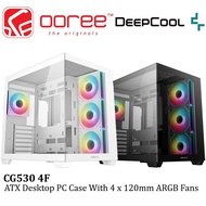 DEEPCOOL CG530 ATX CASING WITH 4*120MM ARGB FANS / CRYSTAL CLEAR VIEW - DESKTOP PC CASE / CASING - B