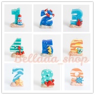 Ocean beach theme cartoon birthday candle Birthday Candle Candle Birthday Candle