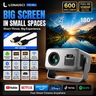 V10 Ultra 1080P Projector 4K Supported 600ANSI Short Throw Electric Focus WiFi6 Bluetooth 5.3 For Sm