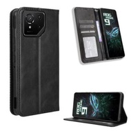 全城熱賣 - 適用於 ASUS ROG Phone 9 / 9 Pro 磁扣復古紋手機皮套（黑色）