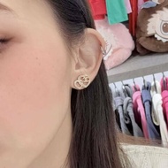 CHANEL 水鑽愛心耳環